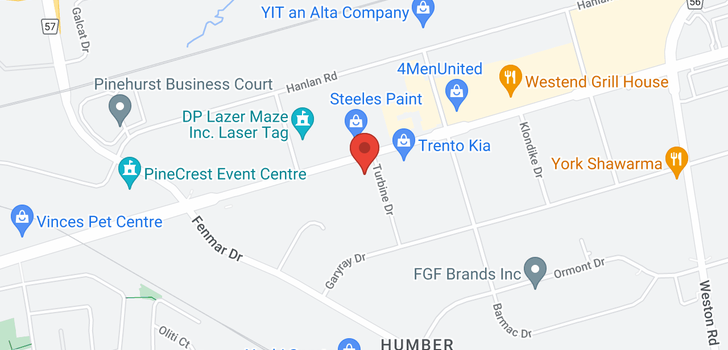 map of 5455 STEELES AVE W